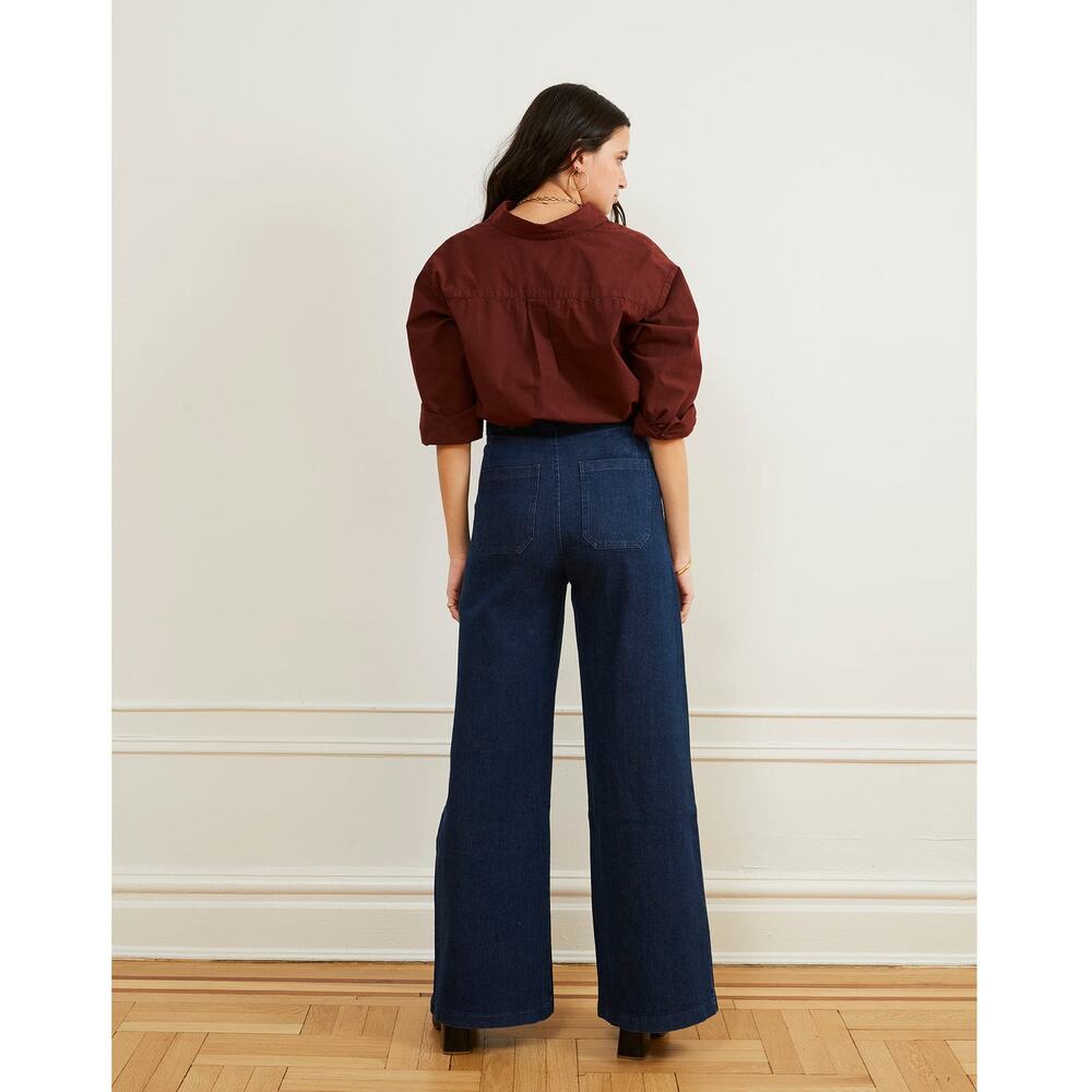 Loup (M) Sabrina Wide Leg Jeans Dark Wash Made in USA Sustainable - Picture 2 of 10